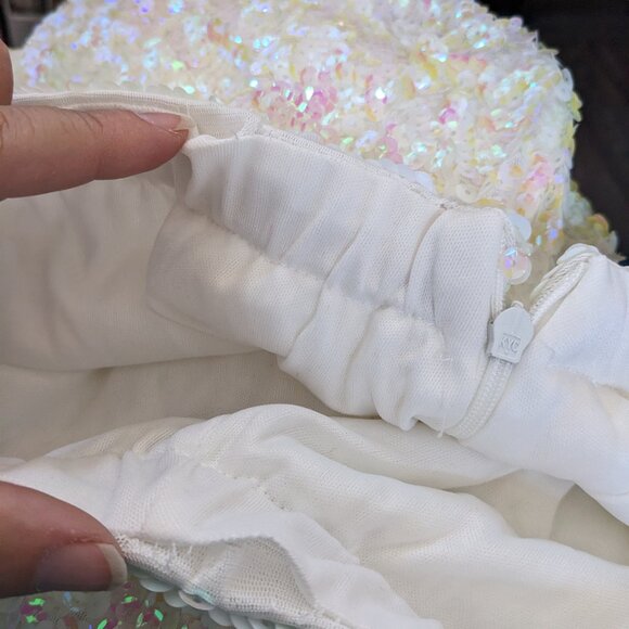 Unbranded White Sequin Skirt Sz M/L - Picture 7 of 7